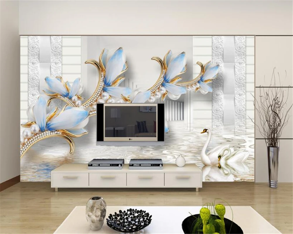 Beibehang Custom Wallpaper Relief Le Ornate Purple Flower Relief Le Ornate Purple Flower