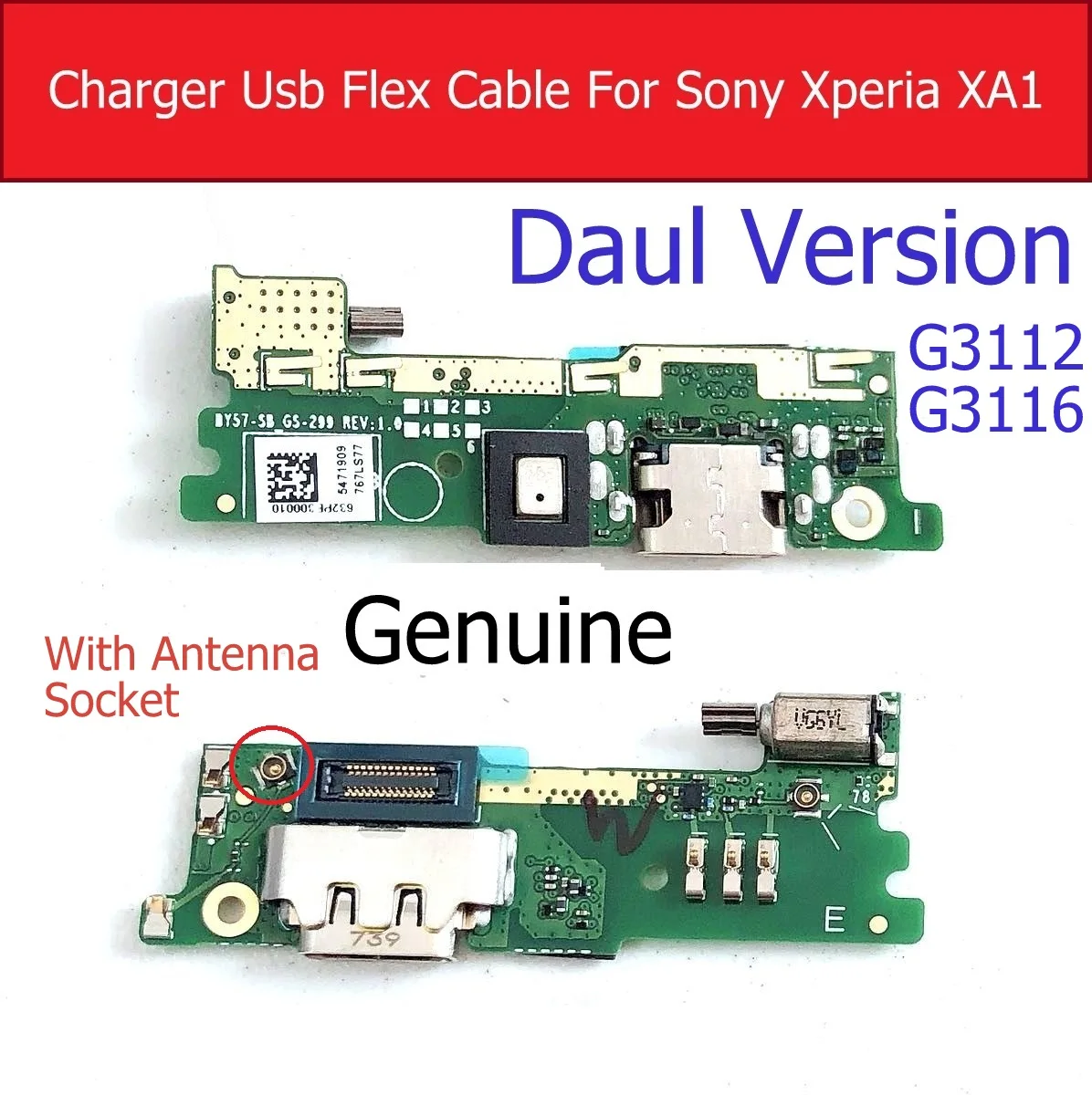 Зарядное устройство USB плата для sony Xperia XA/XA1/XA1 Ultra/XA2 Ultra/XA1 Plus G3121/G3112/G3421/G3412/F3111 зарядная док-станция - Цвет: XA1-Daul-Original