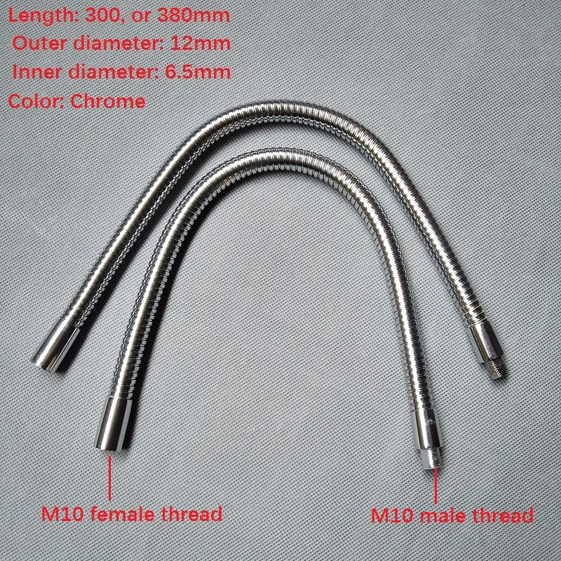 

2pcs Dia 12mm Led Gooseneck Led Flexible Holder Lamp M10+M10 Male and Female Universal Hose Metal Soft Pipe Tube DIY Accessories