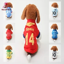 2017 Number 10 Number 14 Polyester Football Team Dog Shirts for Pets Dog Dog Clothes Sport Pet Clothing