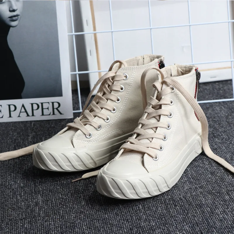 Download Cool Double Zipper Women Sneakers Platform White Shoes ...