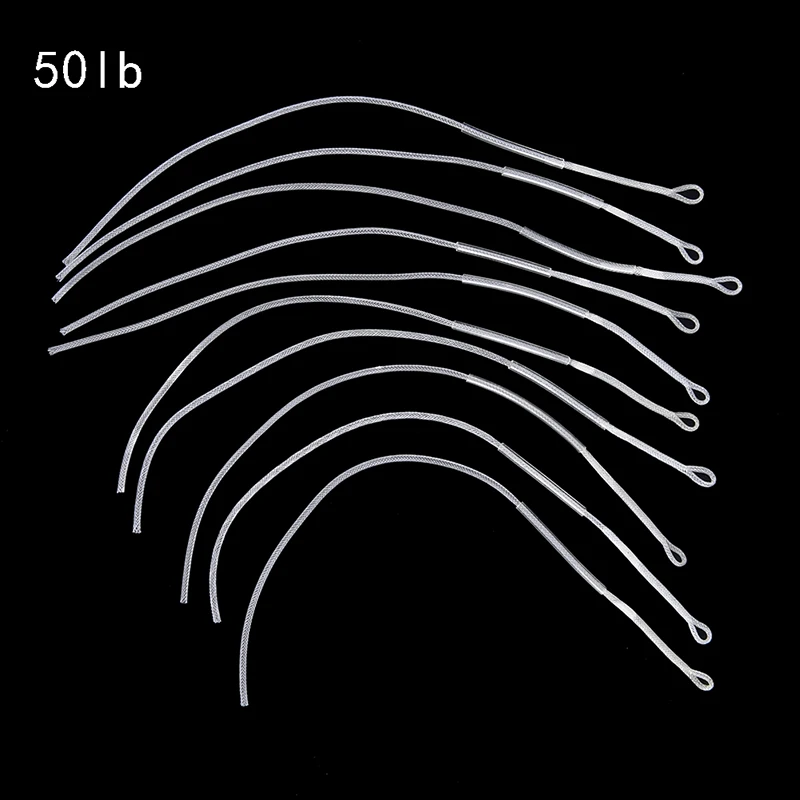 10 шт./лот высокая прочность плетеная летящая смотанная леска Петлевое соединение 20 Вт, 30 Вт, 50LB лидер разъем