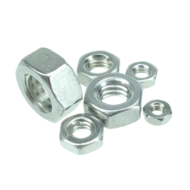 

M1.6 M2 M2.5 M3 M4 M5 M6 M8 M10 M12 M14 M16 M18 M20 Hex Nut Stainless Steel 304 DIN934