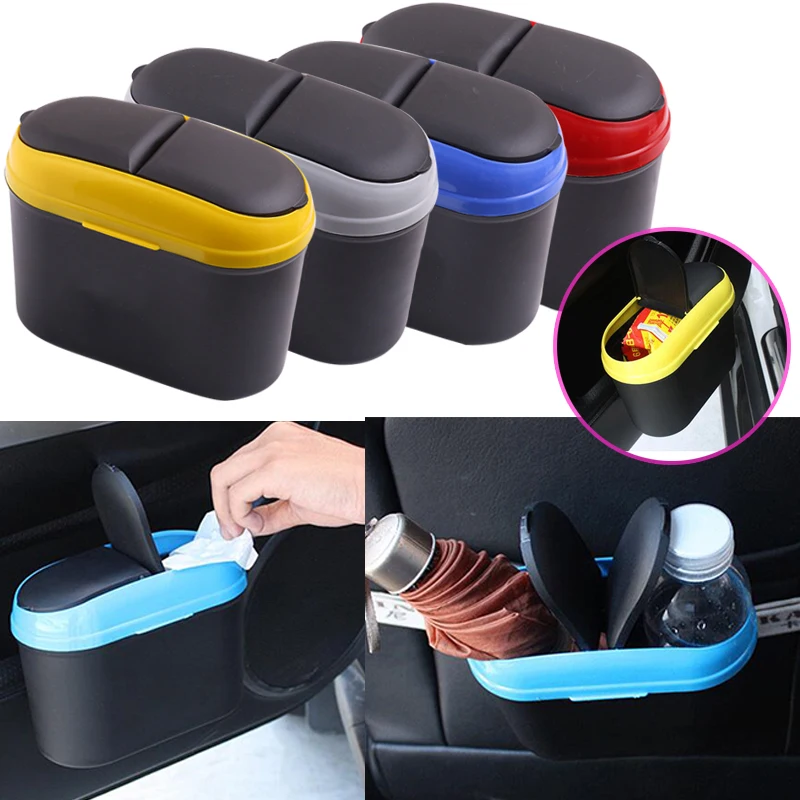 2017 Mini Vehicle Car Garbage Dust Case Bin Trash Portable Vehicle Bin
