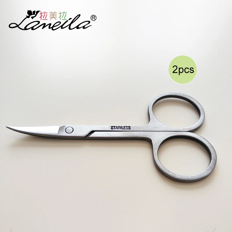 LAMEILA 2pcs Makeup Scissor Nose Scissor Curved Small Clipper for