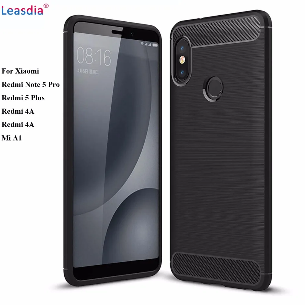 

Carbon Fiber Phone Cases For Xiaomi Redmi Note 5 Pro Case Soft Anti-Knock Cover Fundas Redmi 4X 4A Mi A1 Redmi 5 Plus Capa Coque