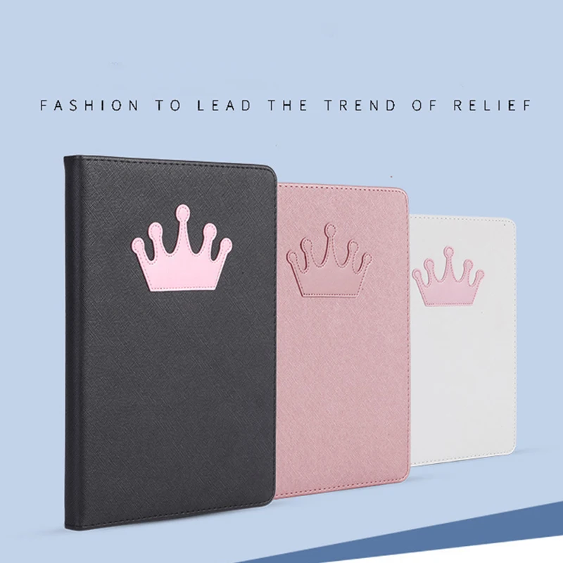 Estuches for Ipad 2018 Case PU Leather Adjustable Angle Pink Crown Smart Tablet Stand Cover for Apple Gadget A1893 A1954 Estuches for Ipad 2018 Case PU Leather Adjustable Angle Pink Crown Smart Tablet Stand Cover for Apple Gadget A1893 A1954