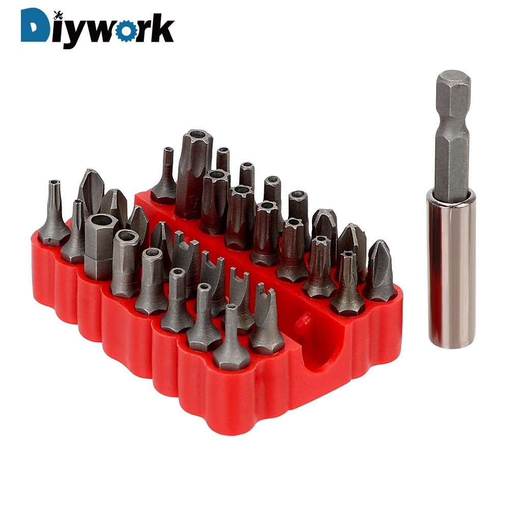 DIYWORK Tamper Proof Security Bit Screwdriver Bits 33 In 1 Torx Star