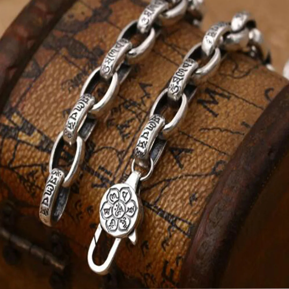 YKNRBPH 100 Pure Silver Chain Necklace S925 Sterling Silver Thai