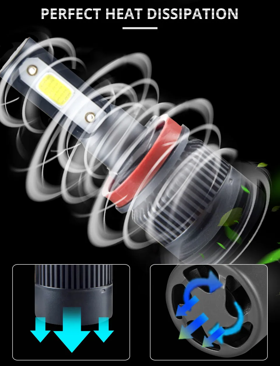 Aceersun LED truck Fog light 24V 8000lm COB Chip 72W LED H1 H7 H11 H8 9005 9006 IP67 waterproof IP67 anti-fog 4300K 6500K (7)