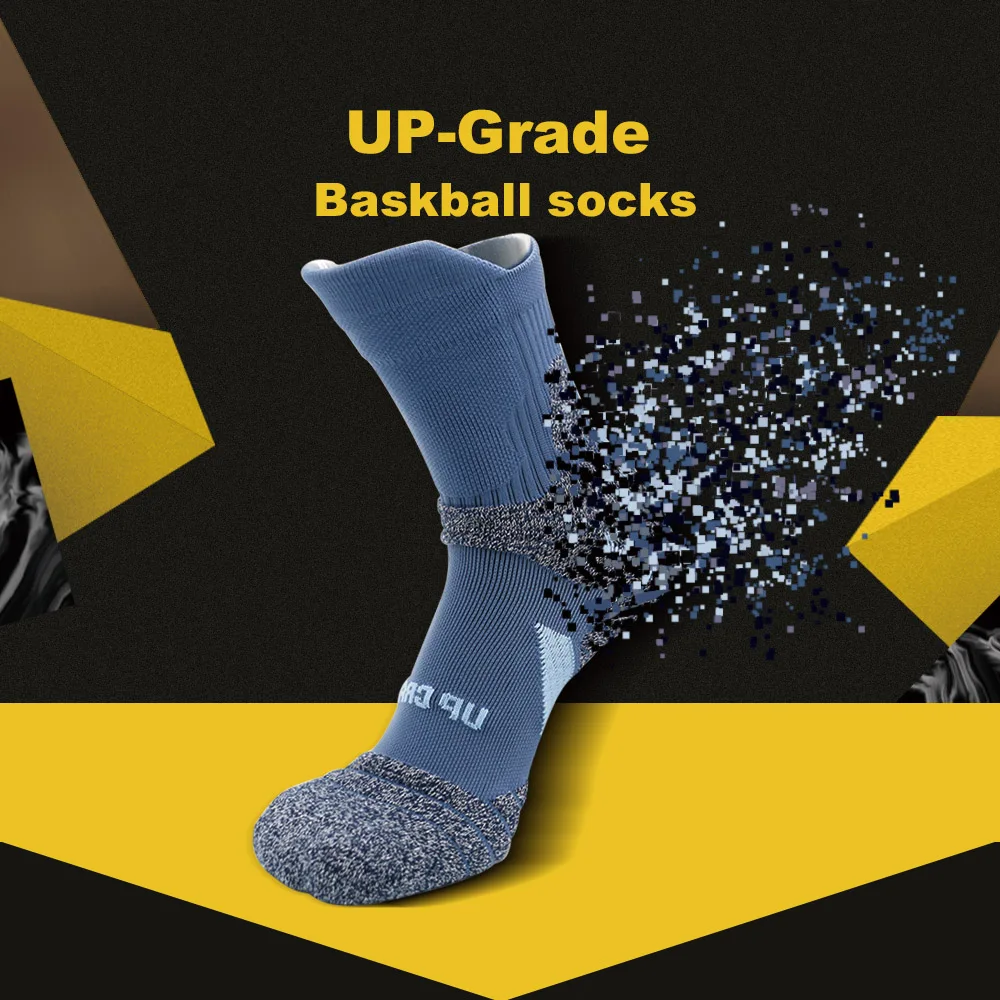 UP GRADE Knee-High Sport Sock 1pair/Lot Basketball Cycling Climbing Hiking Sock Breathable Warm Winter Gift Package Sock Outdoor