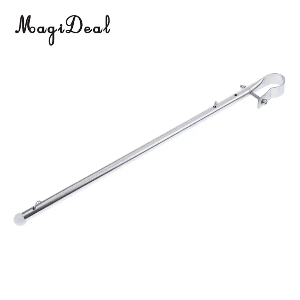 MagiDeal Stainless Steel Marine Boat Kayak 16' Rail Mount Flag Staff Pole - Silver