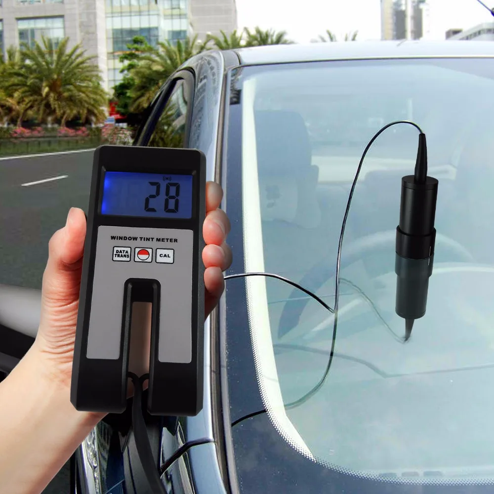 Digital Window Tint Meter Visual Light Transmission 18mm Thickness Continuous Measuring Sensor 100% Range Glass Plastic thickness gauge