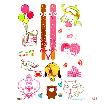 

Cute cartoon child temporary tattoo Body Art Flash Tattoo Stickers Waterproof Tattoo Car Styling Wall makeup little girl sticker