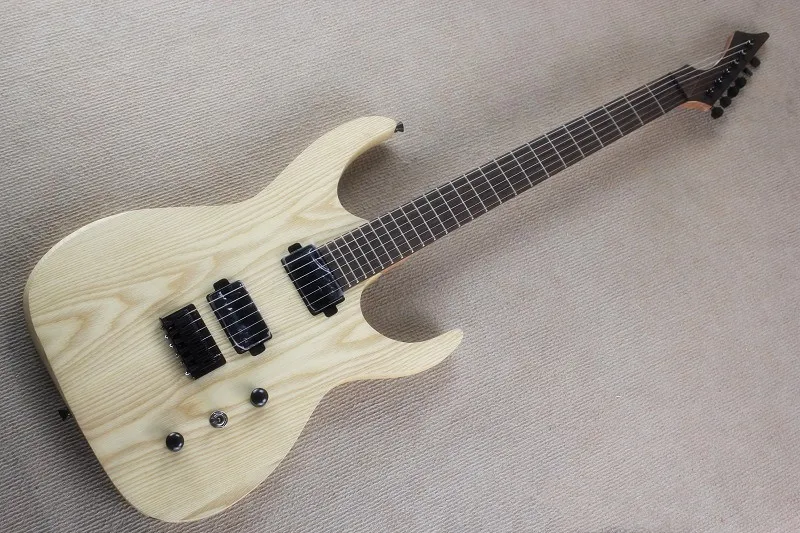 

Hot Wholesale Ash wood Body 6 Strings Burlywood Electric Guitar with Fixed Bridge,Black Hardwares---17-11---