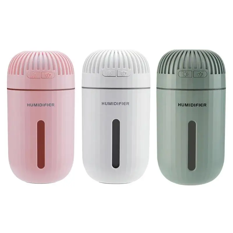 310ml USB Ultrasonic Air Humidifier Aroma Essential Oil Diffuser Mini Air Purifier 7 Color Lights Car Office Air Humidifier