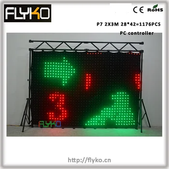 

Free shipping, 1176pcs lamps, PC controller P7 2X3M led curtain Backdrop dmx with effect card
