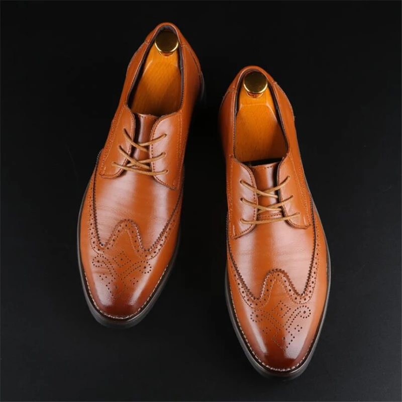 Men Dress Shoes Pointed Toe Men Formal Shoes Leather Luxury Fashion Wedding Shoes Men Business Casual Oxford Shoes Men Flats