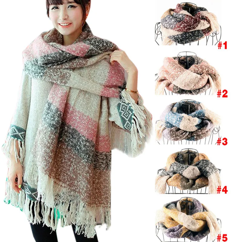 

2019 Wholesale Women Durable Scarf Mohair Thick Sweater Shawl Thermal Keep Warm Wear Outdoor Sports Camping Hiking Equipment