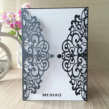 

12pcs/set Party Invitation Card Romantic Decorative Cards Envelope Delicate Flower Cut Carved Pattern Wedding Invitations Cards