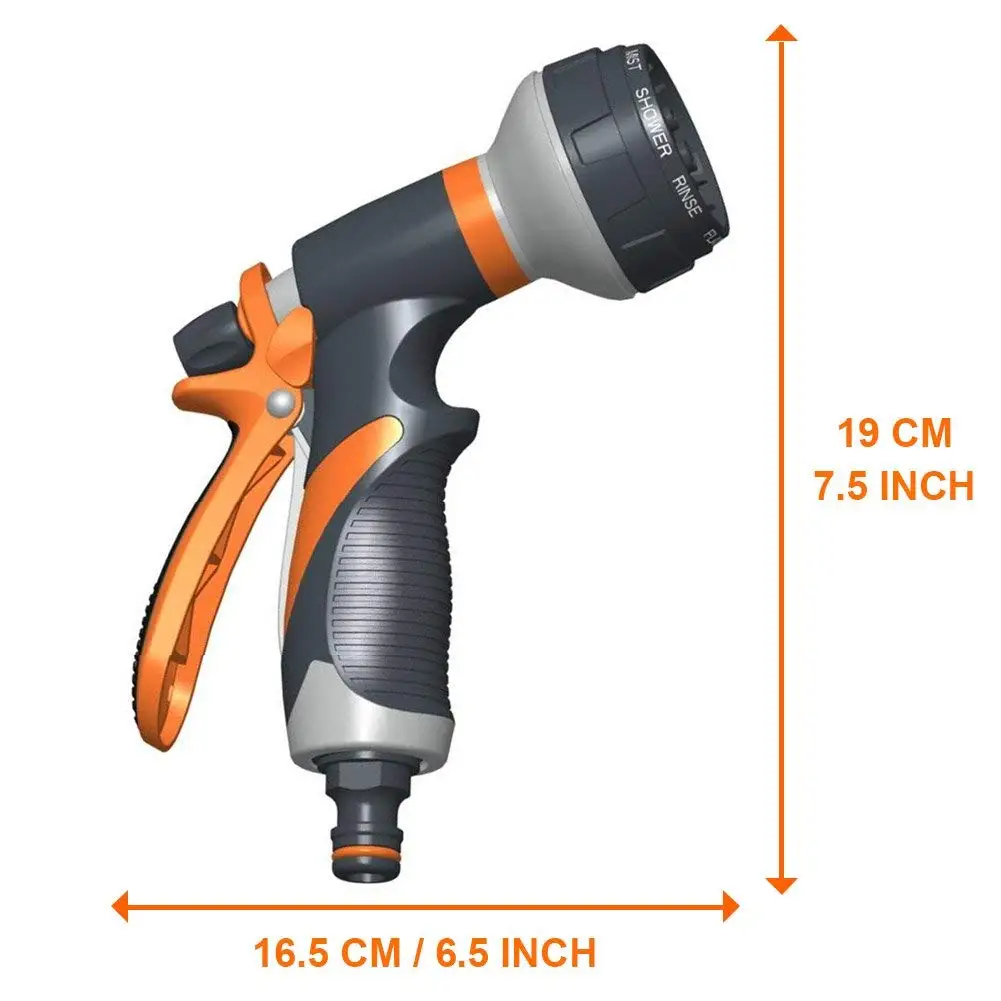 2 шт насадка для садового шланга, 8 регулируемый рукав-ручной опрыскиватель высокого давления для поливка газона, мытья автомобиля, купания домашних животных, Sidewal