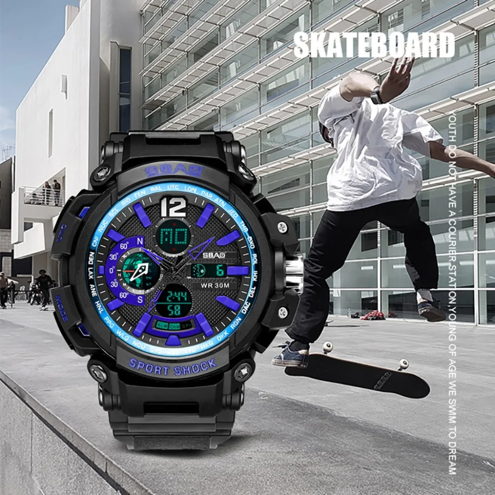 

Camouflage Military Watch Men Waterproof Dual Time Display Mens Sport Wristwatch Digital Analog Quartz Watches Male Clock 2019