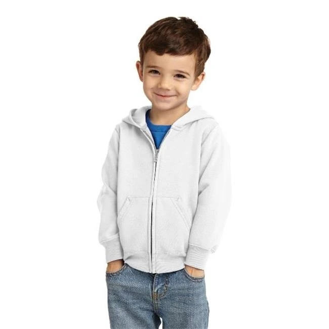 Precious Cargo CAR78TZH Toddler Full Zip Hooded Sweatshirt White - 4 Toddler