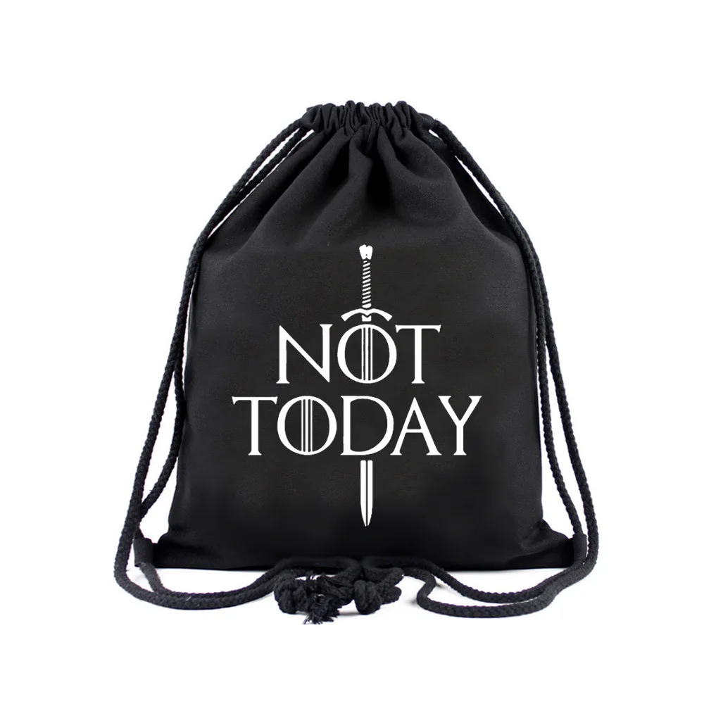 New Arya stark not today women's bag female backpack bags Drawstring bag Draw pocket for women 2019 New Arya stark not today women's bag female backpack bags Drawstring bag Draw pocket for women 2019