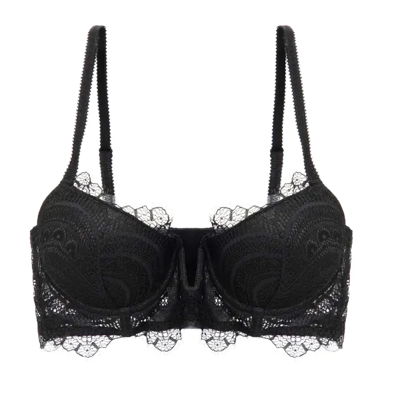 

New Sexy Lace Bra For Women Bra Push Up Underwear 3/4 Cup Underwire Female Lingerie Plunge Bras Top ruffles Plus Size 32A-40D