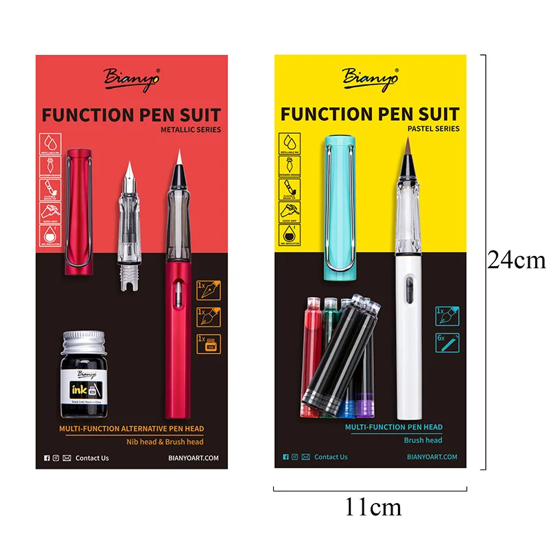 

Fountain Pen Brush 2 in 1 Multifunction Pen Suit With Ink Colored Pens For Calligraphy Painting Drawing Pen School School Supply