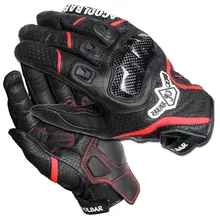 Marca de Fibra de Carbono de Cuero Genuino Transpirable Guante Motocicleta Motocross off-road Racing Guantes de Protección Al Aire Libre Guantes de Ciclismo