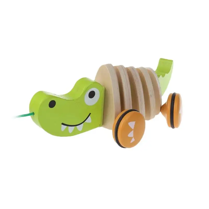 Деревянный милый мультяшный в виде животных Pull игрушка детская игрушка автомобиль игрушка-пазл для раннего развития трактор
