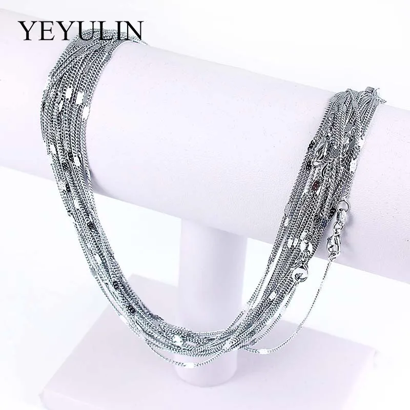 

10 Pcs Jewelry Accessories Copper Whip Chain With White K Color For DIY Necklace Making Fashion Charms Chain Bracelet Components