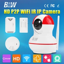 P2P Мини Ip-камера HD 720 P Беспроводной Wi-Fi 3.6 мм Эндоскопа Видеонаблюдения CCTV Motion Sensor + Газа и Дыма детектор