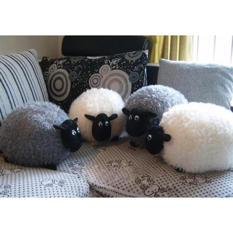 White/Gray Cute Plush Toys Stuffed Soft Sheep Character Kids Baby Toy Gift Doll 20/30CM