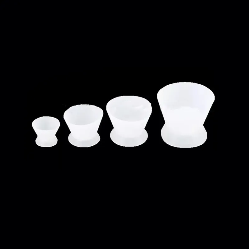 

4 pcs/set 10 set wholesale Self-solidifying Cups Dental Lab Silicone Mixing Cup Dental Medical Equipment Rubber Mixing Bowl