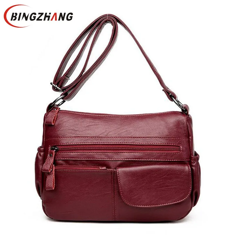 

Brand Women Messenger Bags Shoulder Designer High Quality Leather Bags Women Double Zippers Crossbody Bags New Sac Femme L4-3127