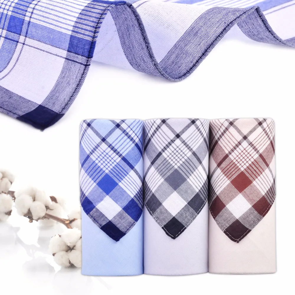  ciciTree 6pcs/set New Multicolor Square Stripe 100% Cotton Handkerchiefs 38*38cm Men Classic Patter