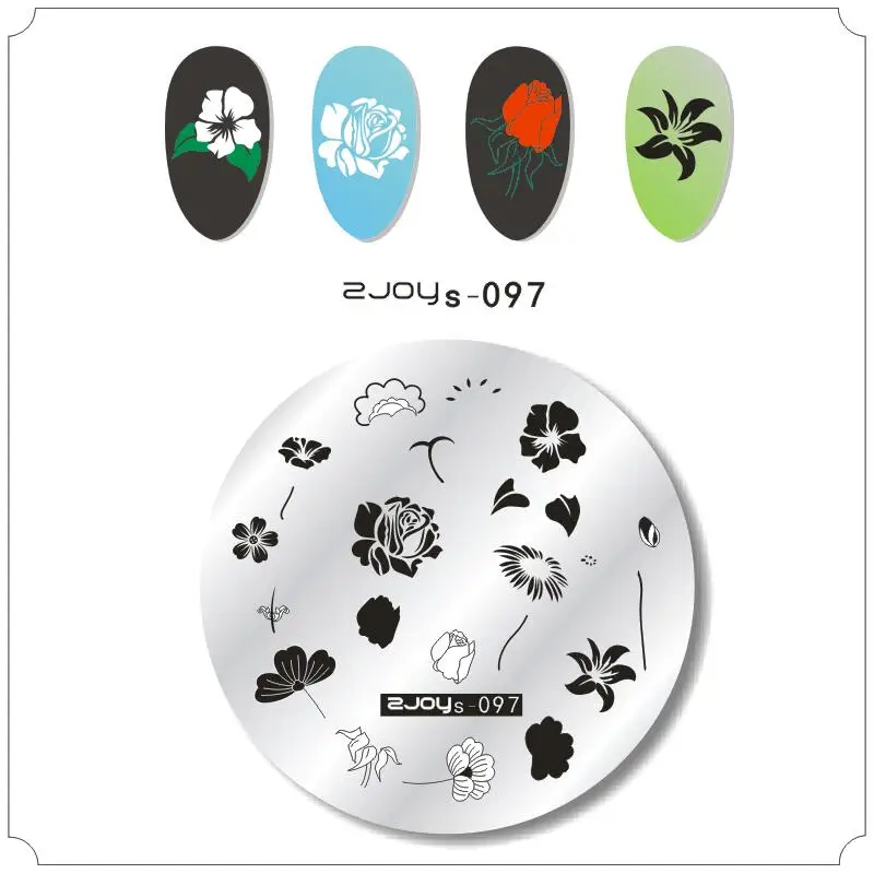 

1pc 6cm round Nail Stamping Template Beautiful Flower Image Round Nail Art Stamp Plate Manicure Stencils Tool
