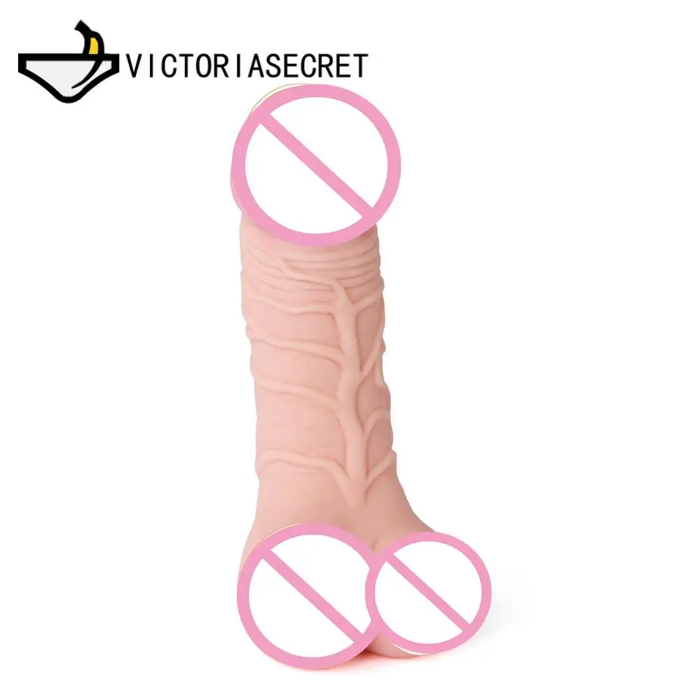 Silicone Reusable Condom Penis Sleeve Extend Dildo Dick Ring Male Penis Extension Sleeves Sex Toys  for Man Gay Adult Cock Rings