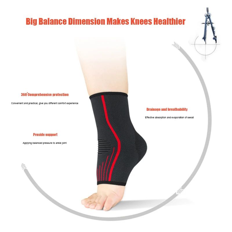 1pair Men Women Sport Ankle Brace Breathable Comfortable Compression Support for Joint Pain ED-shipping