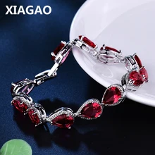 XIAGAO Роскошные 6 цветов слеза создан сверкающий кристалл браслет цепочка для Для женщин L174