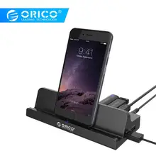 ORICO SH4C2 USB3.0 Универсальная док-станция 4 USB3.0 1 супер зарядное устройство 1 Универсальный зарядный порт с подставкой для поверхности-черный