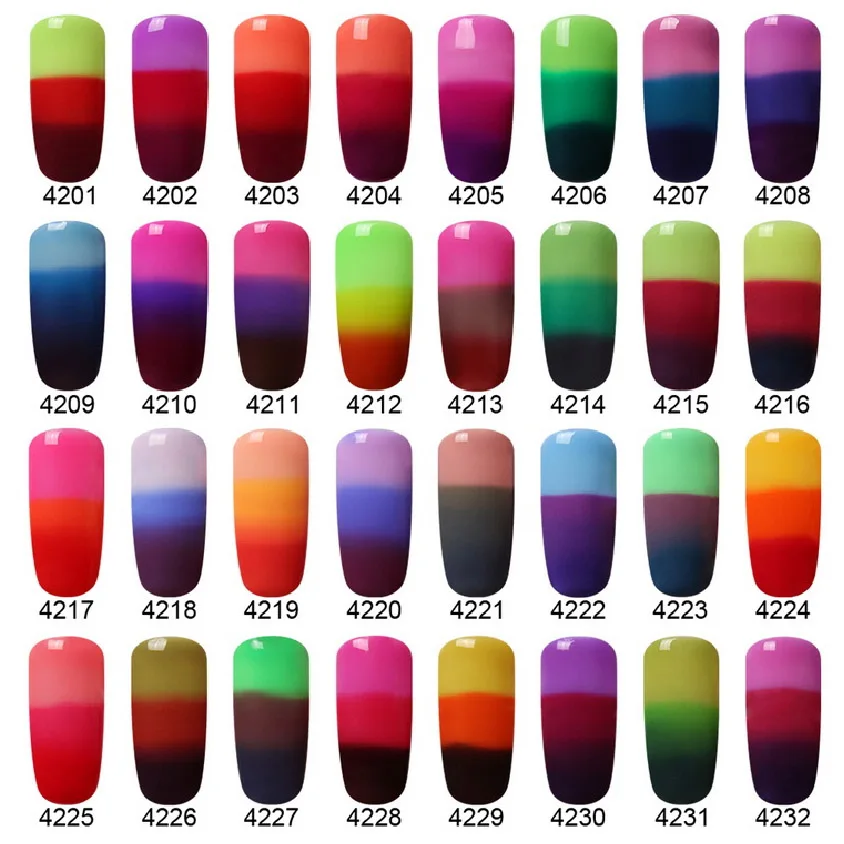 HNM, 8 мл, 32 цвета, термо-лак для ногтей, меняющий температуру, СВЕТОДИОДНЫЙ УФ-лак для ногтей