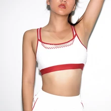 Сексуальный новейший дышащий сетчатый спортивный бюстгальтер-Топ женский ударопрочный Пуш-Ап Йога Бюстгальтеры для фитнеса бега зала жилет Топ