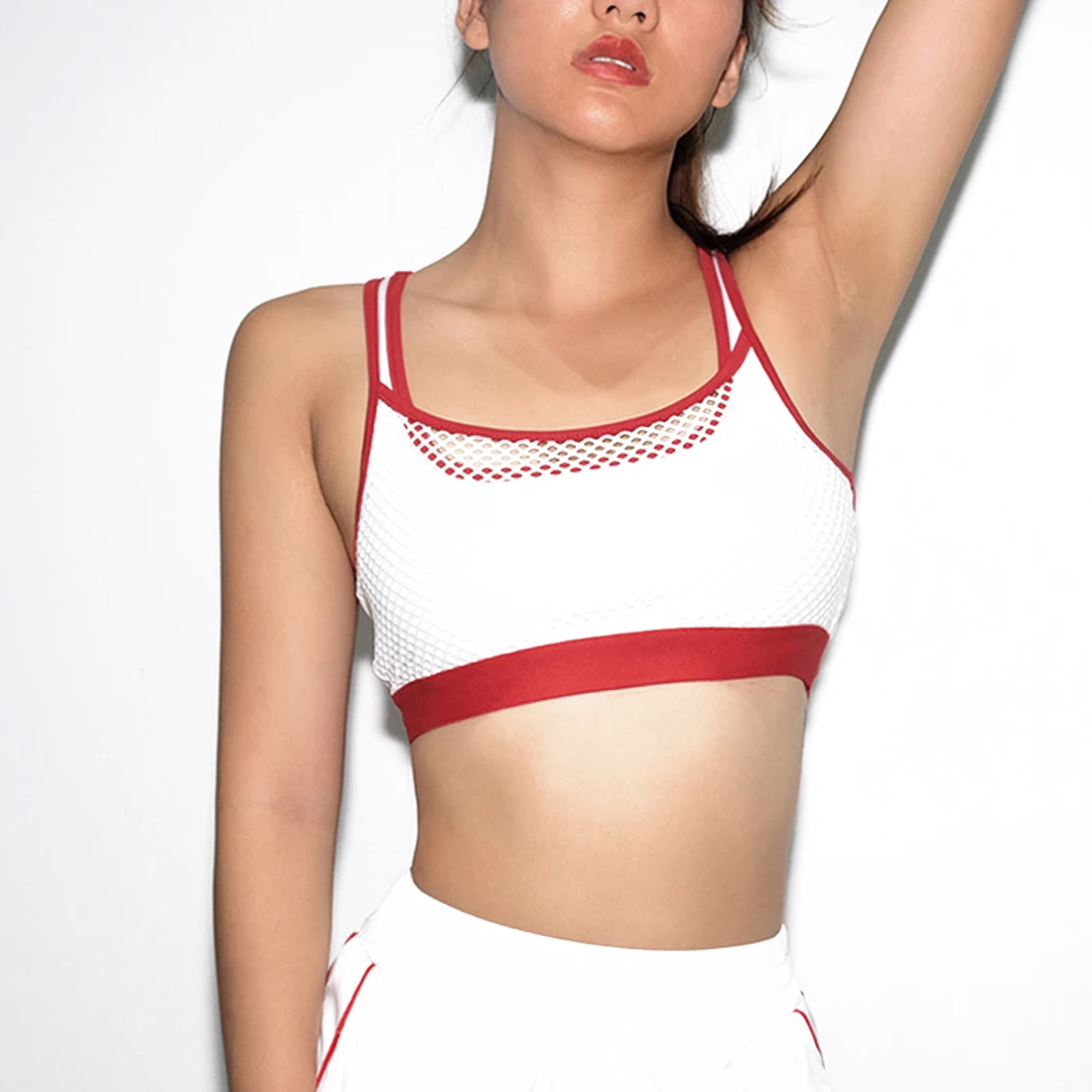 

Sexy 2018 Newest Breathable Mesh Sport Bra Top Women Shockproof Push Up Yoga Bras For Fitness Running Gym Vest Top