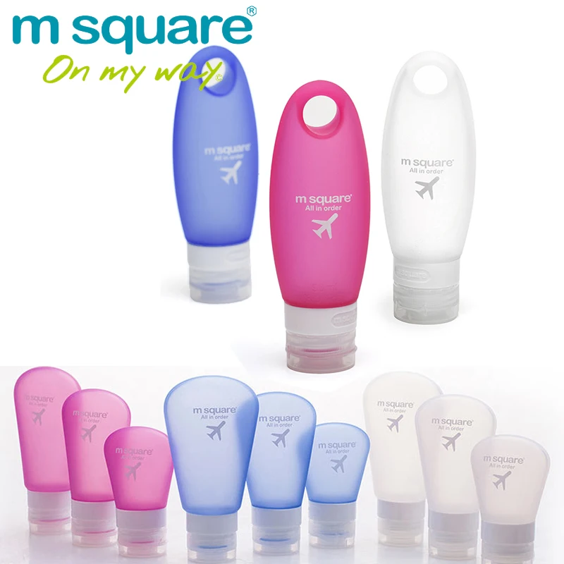 

M Square Travel Accessorie for Silicone Bottles Plastic Empty Cosmetic Containers Set Refillable Squeeze Bottle Empty Tube