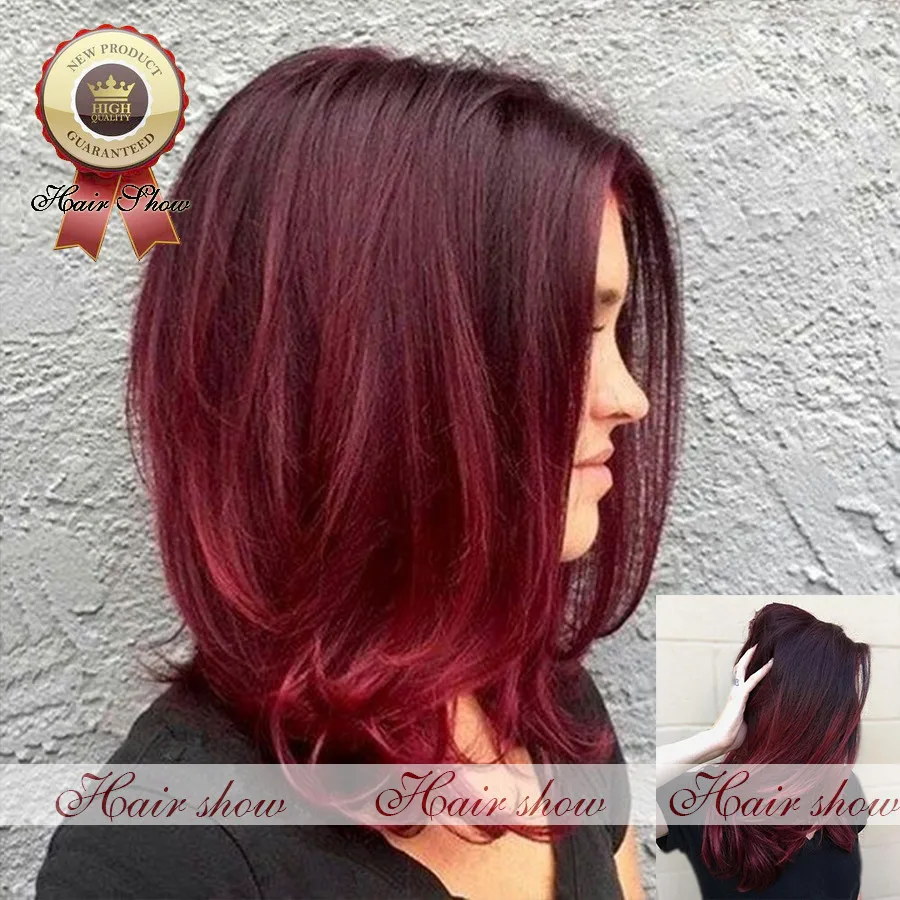 2016 Hot 8a Virgin Brazilian Hair Ombre Short Bob Full Lace Wig