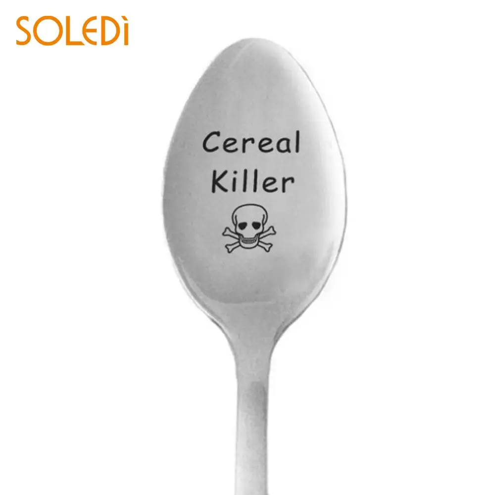

Cereal Killer Spoons Fashion Valentine'S Day Tea Spoon for Bar Ice Cream Gifts for Stir Milk Home Coffee Spoon Dessert