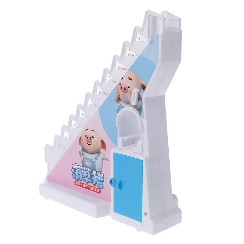 Электрический гоночной трассе игрушка мультфильм свинья восхождение лестницы раздвижные набор Музыка Красочные lightsKids подарки на